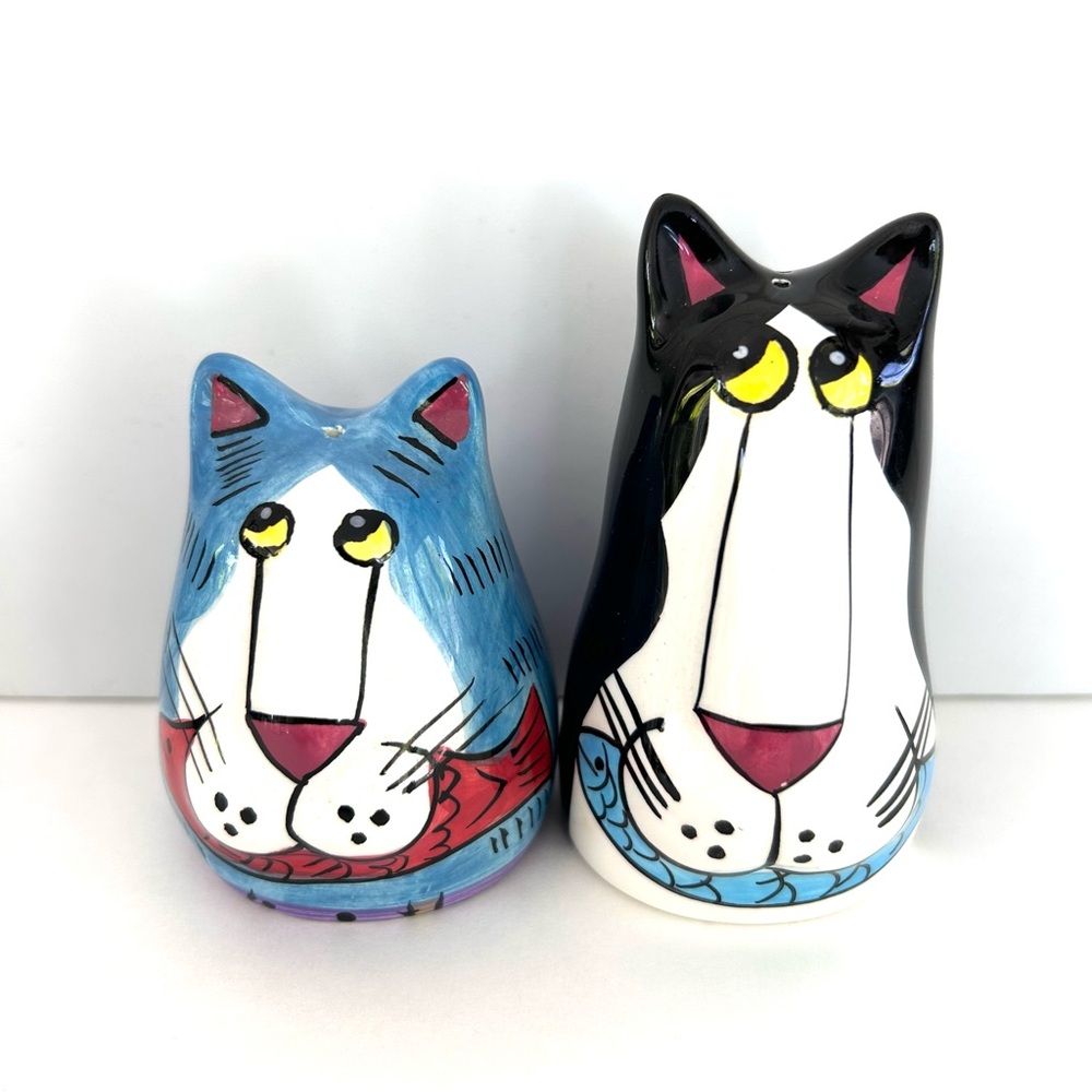 Catzilla Cat Salt & Pepper Shaker Set 2000 Candace Reiter Design Vintage
